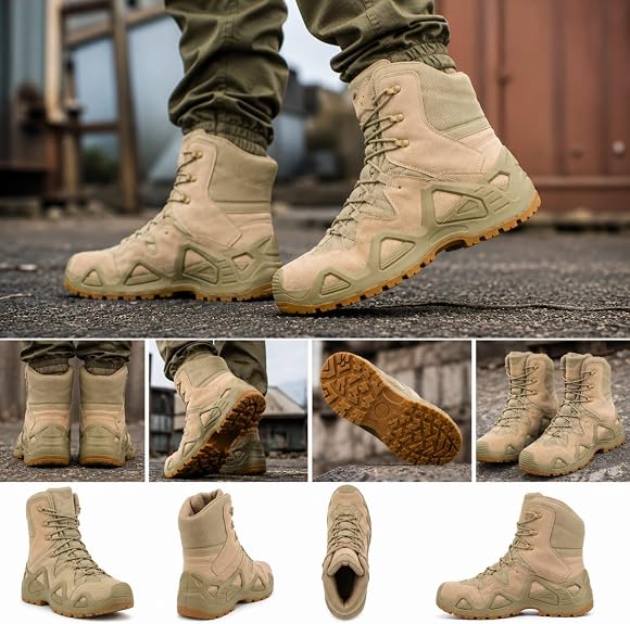 Armstrong Tactical Desert Boots – Suede Leather | Oil & Slip Resistant | Lightweight Outdoor Boots